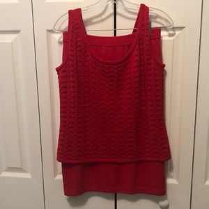 St. John 2 piece red knit set.